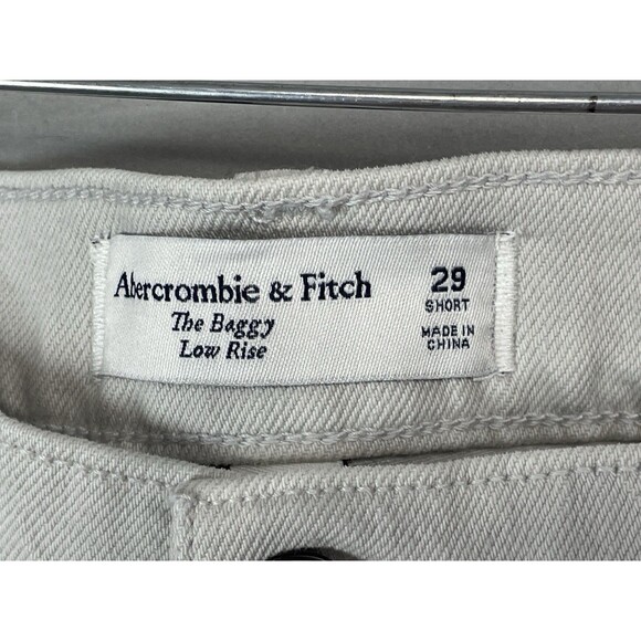 Abercrombie & Fitch Women 32 Jeans Short Curve Low Rise Baggy Stretch NEW - Picture 11 of 14